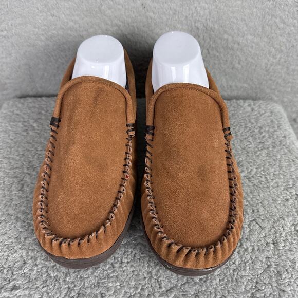 Staheekum Men\'s Moccasin Slippers Suede Upper Flannel Lining Size 8 NWOT/Box main image 4
